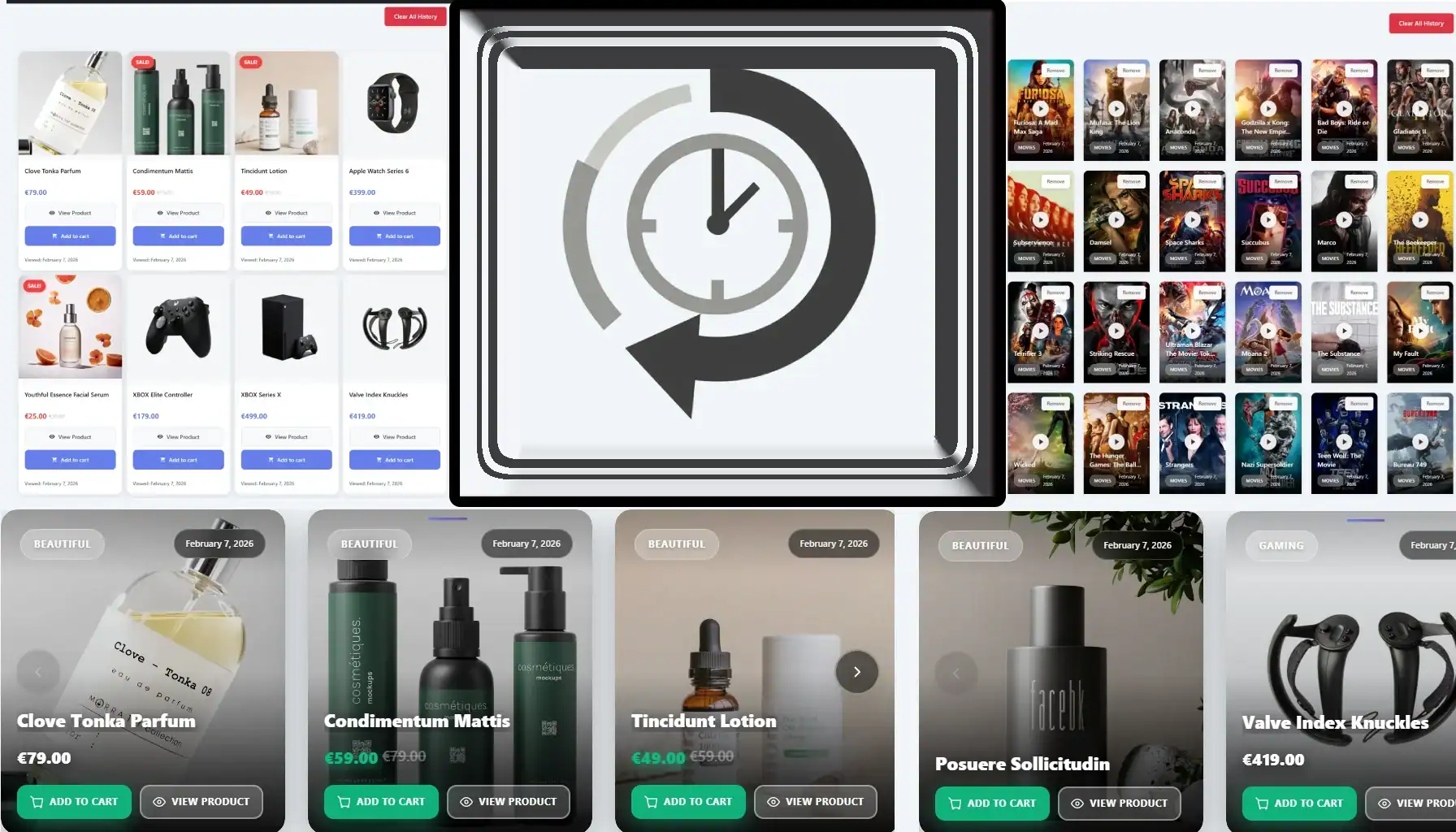 Screenshot mockup for Arewa Recently Viewed Content WordPress plugin