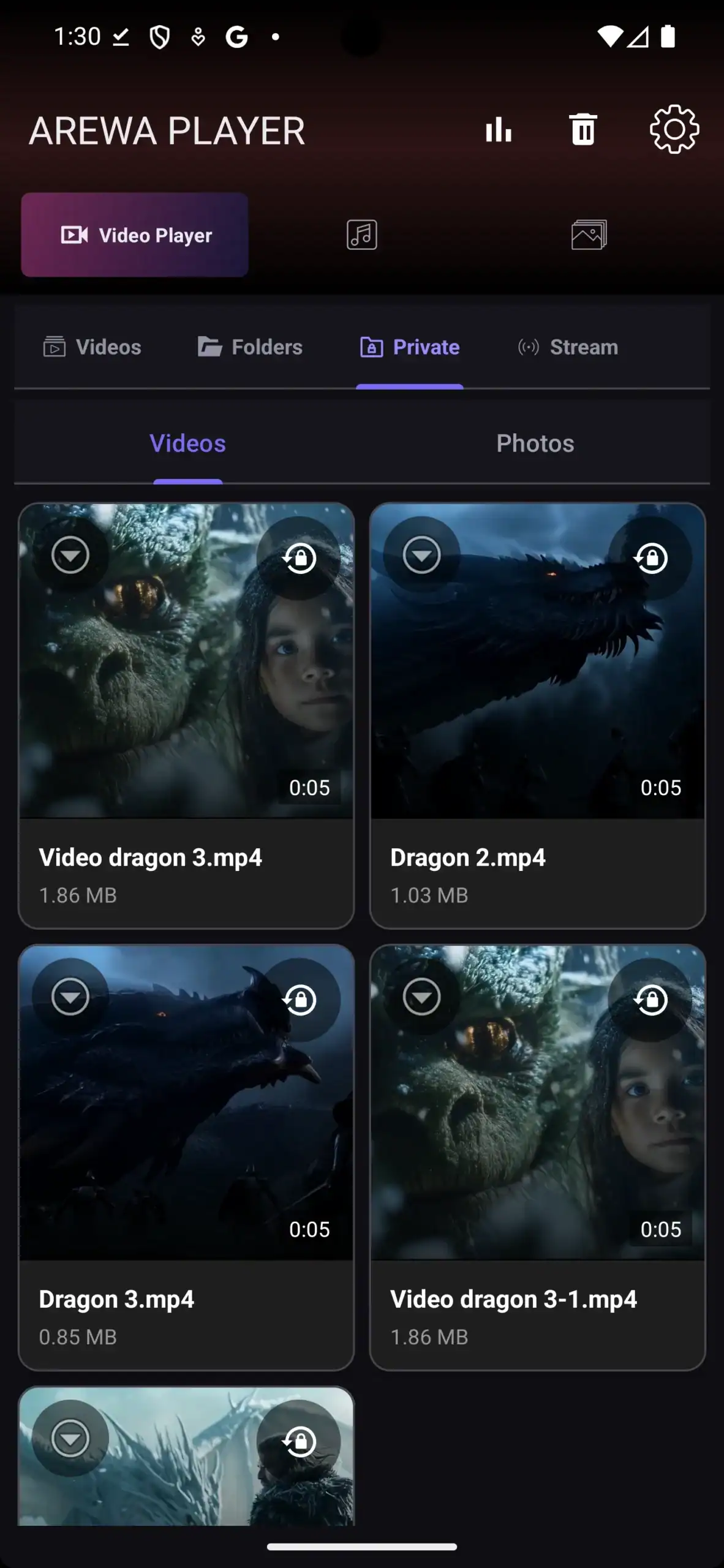 Arewa Player private vault screenshot placeholder