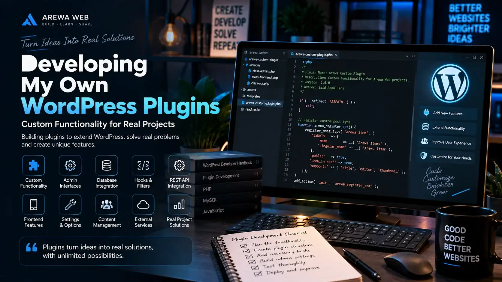 About Me – A-Said | WordPress & Web Developer 4 Custom WordPress plugin development workspace