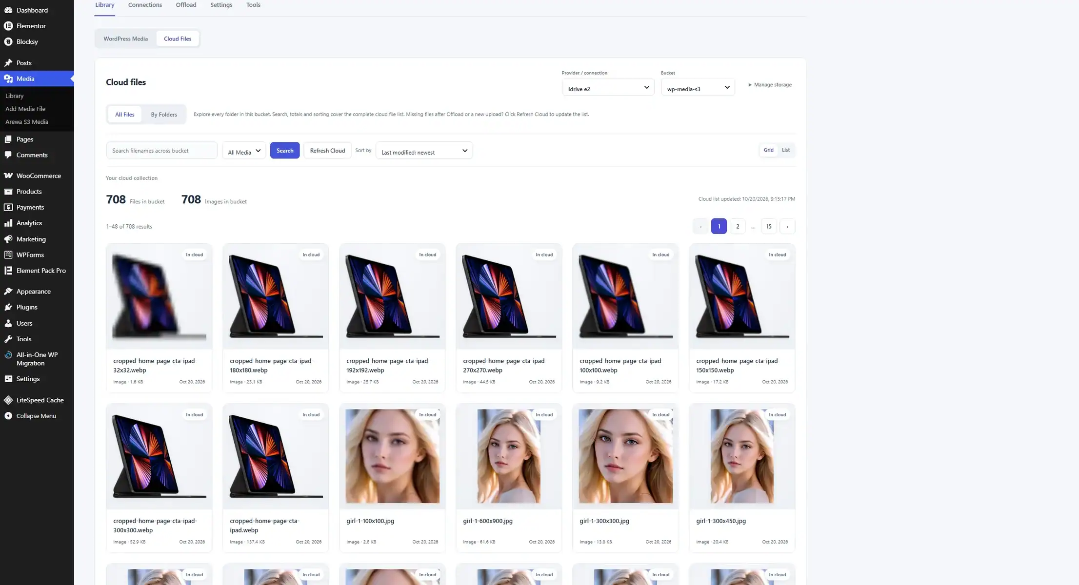 Browse IDrive e2 Files from WordPress