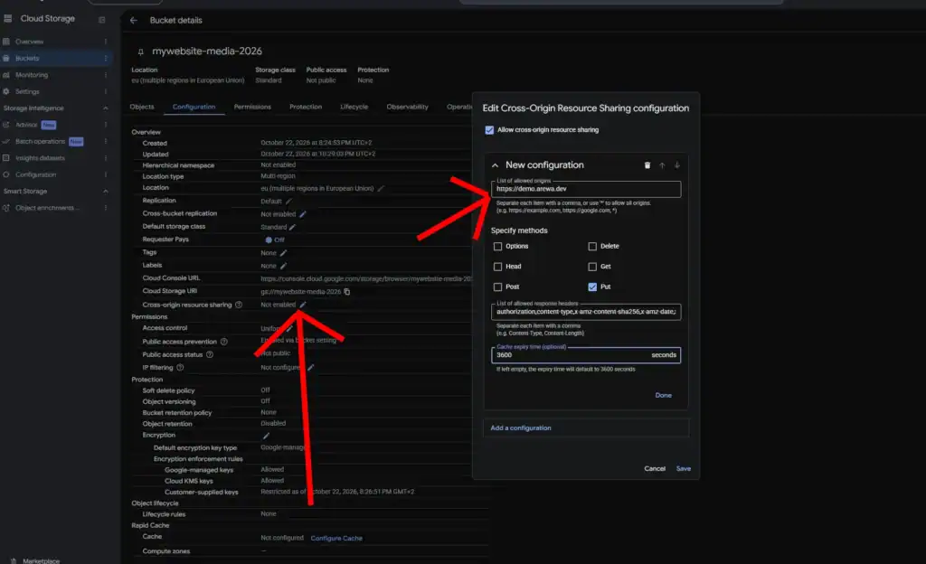 How to Connect Google Cloud Storage to WordPress with Arewa S3 Media Library 25 Google Cloud Storage bucket configuration in WordPress with Arewa S3 Media Library.