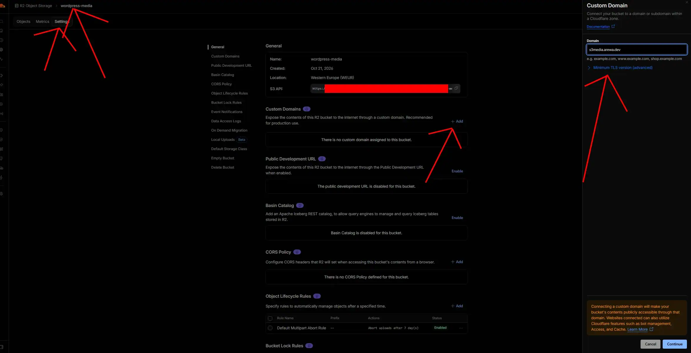 Configure a Custom Domain for Cloudflare R2