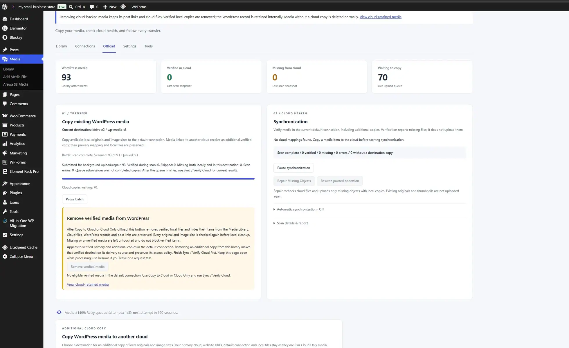 Copy Existing WordPress Media to IDrive e2