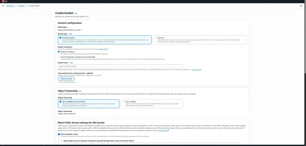 Create Your Amazon S3 Bucket