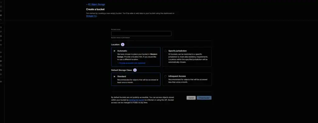 Create a Cloudflare R2 Bucket