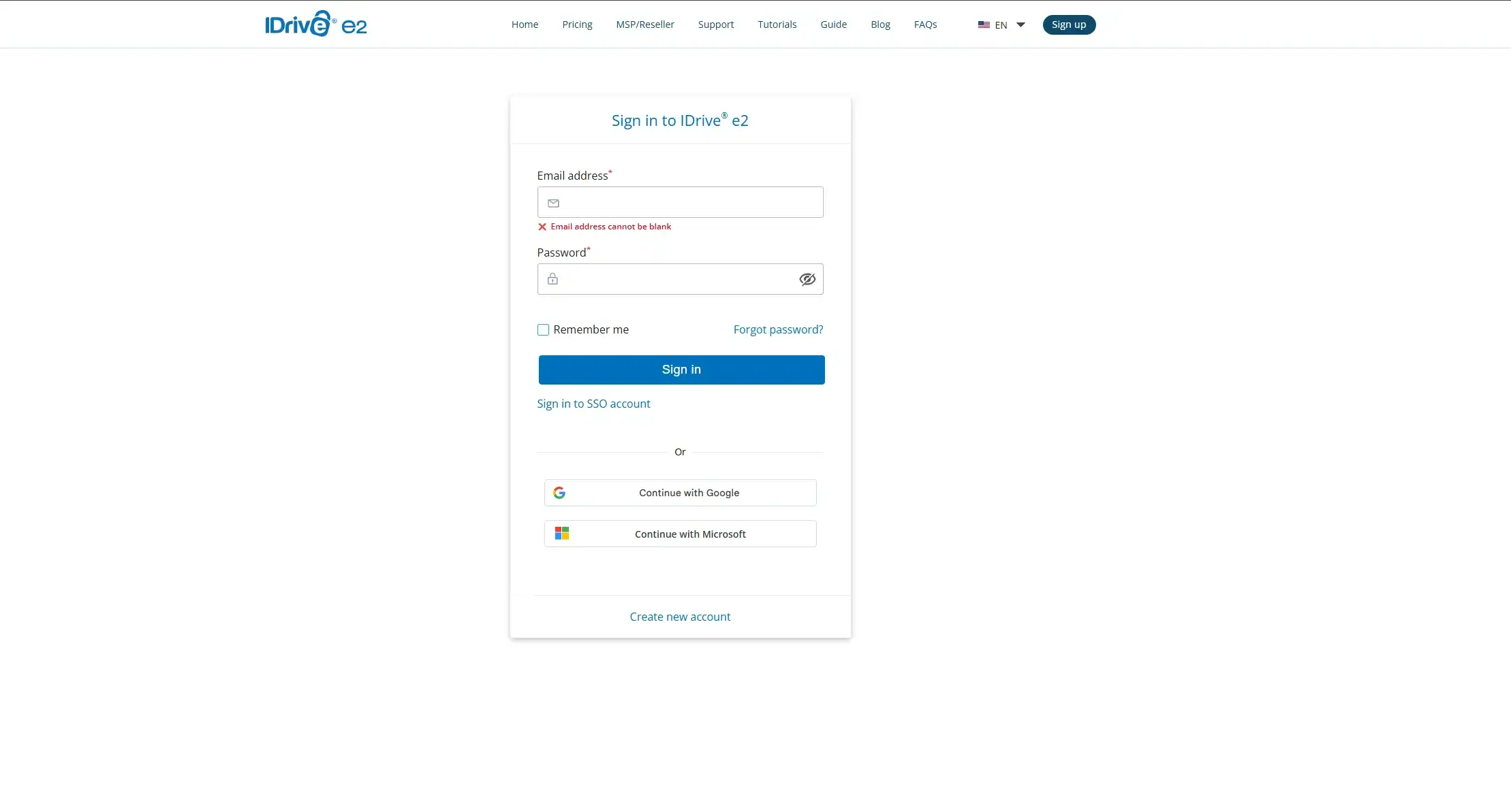 Create an IDrive e2 Account