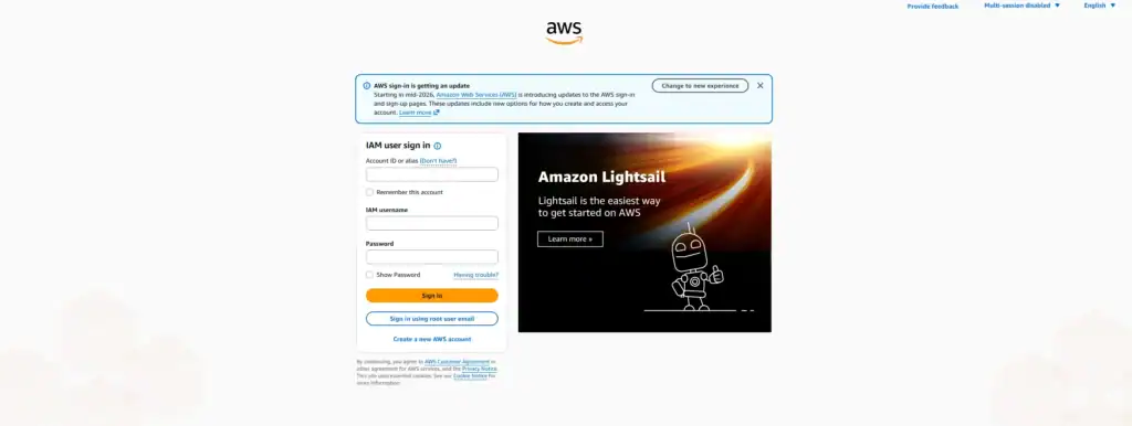 Create or Sign In to Your AWS Account