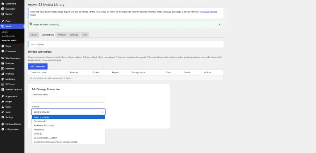 Open Arewa S3 Media Library in WordPress